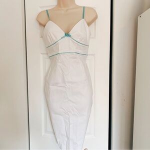 Express White And Aqua Bow Dress